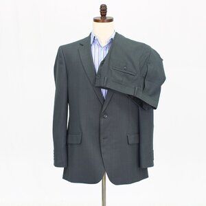 Haggar 44L 36x32 Gray Full Suit 2-Button Check R531